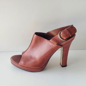Cole Haan 10 Brown Shoes High Heels Bootie Sling Back Open Toe